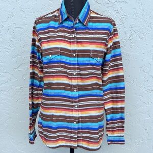 Panhandle shirt snap button down vintage western stripe women’s small cotton